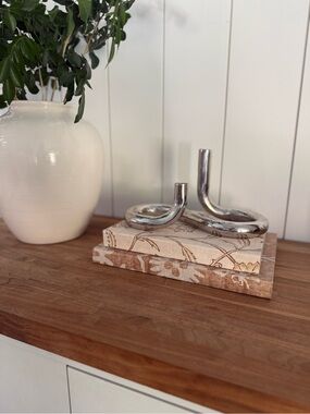 Studio McGee Polished Silver Loop Candle Holders